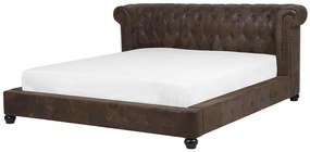 Bed leather-look bruin 180 x 200 cm CAVAILLON Beliani
