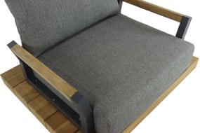 Tuinstoel Aluminium/teak Taupe-naturel-bruin Santika Supreme