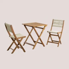 Delawer Classic Opvouwbare Tuintafel En 2 Stoelenset Beige – Crème - Sklum
