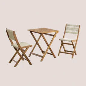 Delawer Classic Opvouwbare Tuintafel En 2 Stoelenset Beige – Crème - Sklum