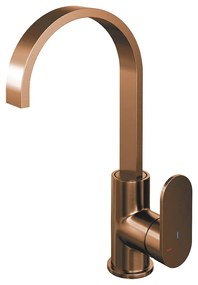 Brauer Copper Edition ColdStart wastafelkraan met draaibare platte uitloop model C koper geborsteld PVD