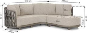 Loungeset tuin 5 personen Rope Taupe  Santika Furniture Santika