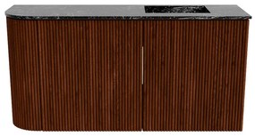Mondiaz Joya DLux 80cm toiletmeubel ronding links ruby met wastafel faye rechts zonder kraangat lava