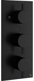 Crosswater MPRO inbouw thermostatisch douchekraan verticaal 2 stopkranen mat zwart sw385416/sw385439