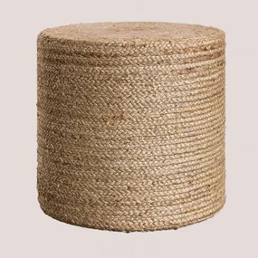 Jute Ronde Poef Fime Natuurlijk - Sklum