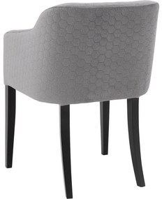 Goossens Eetkamerstoel Peda grijs stof met armleuning, elegant chic