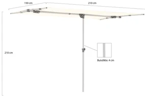 Suncomfort Flex-Roof parasol 210x150cm
