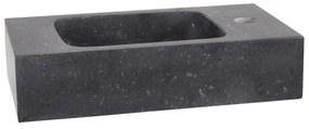 Differnz Force fonteinset natuursteen bombai black met gebogen kraan rood koper