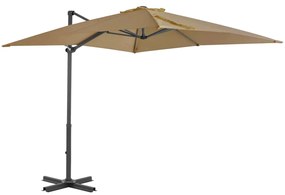 vidaXL Parasol met draagbare voet taupe