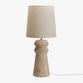 70 Cm Keramiek En Linnen Tafellamp Fornia Beige – Crème - Sklum
