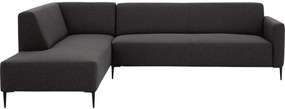 Goossens  Key West grijs, stof, 3-zits, modern design met ligelement links