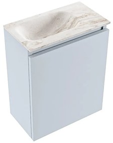 Mondiaz Ture DLux toiletmeubel 40cm clay met wastafel frappe links met kraangat