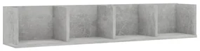 vidaXL Cd-wandschap 100x18x18 cm spaanplaat betongrijs