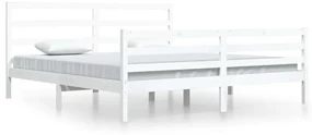 vidaXL Bedframe massief grenenhout wit 200x200 cm