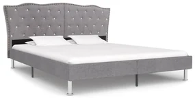 vidaXL Bed met traagschuim matras stof lichtgrijs 160x200 cm