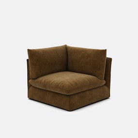 Hoekelement voor modulaire bank, in gemêleerd polyester, Malo