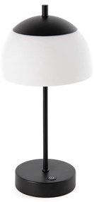 Tafellamp met dimmer mushroom zwart met opaal glas incl. LED - Djent Modern rond Binnenverlichting Lamp