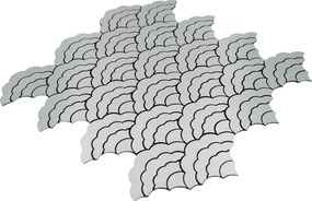 Zelfklevende Mozaïektegels Metaal | Waaier Zilver | 26,8×28,1 cm | Keuken, Bad &amp; WC