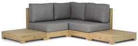 Loungeset 2 personen Teak Old teak greywash Santika Furniture Santika