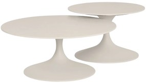 Suns Nova loungetafelset 60xH40 cm en 80xH35 cm rond sintered stone camel sand