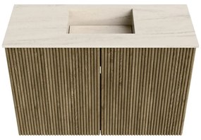 Mondiaz Joya DLux 60cm toiletmeubel dusk met wastafel faye midden zonder kraangat meli