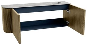 Mondiaz Joya DLux 110cm toiletmeubel ronding links dusk met wastafel faye rechts 1 kraangat glace