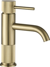 Wastafelkraan Rea Lungo Stripe Brush Gold Low