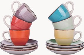 Handbeschilderde espressokopjes Baita met schoteltjes, 6-delig