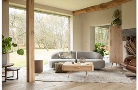 Goossens Salontafel Bjarte vierkant, hout eiken wit, stijlvol landelijk, 90 x 40 x 90 cm