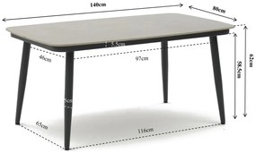 Hoek loungeset 6 personen Aluminium/wicker Grijs  Coco Ibiza