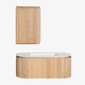 Carsone houten badkamermeubelset met geïntegreerde wastafel - Sklum