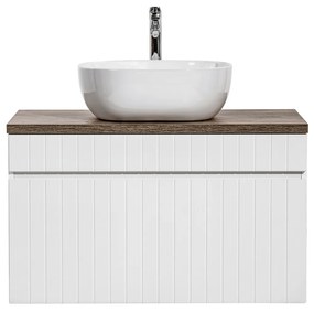 Comad Iconic White badkamermeubel 80cm met witte waskom en toppaneel