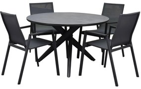 New Valley dining tuinset 120x75 cm rond 5 delig