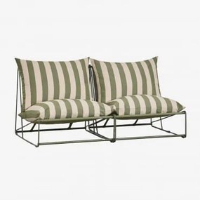 Amaro 2-delige Modulaire Tuinbank Tapiocabeige - Diep Olijfgroen - Sklum