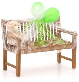 Kinder tuinbank 75x40x56cm/KiKabeer Groot 30cm Bruin