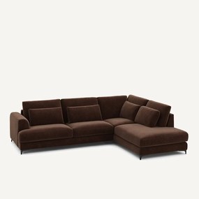 Omvormbare hoekbank rechts in chenille fluweel, Marsile