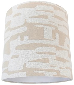 Stoffen lampenkap wit met beige gestreept 40/40/40
