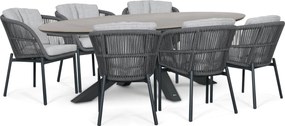Tuinset 6 personen 240 cm Rope Grijs Lifestyle Garden Furniture Monaco/Lunea
