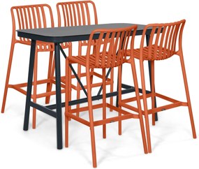 Barset 4 personen 150 cm Kunststof Grijs Domani Furniture Alba/Tavano