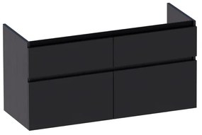 BRAUER Advance Wastafelonderkast - 120x46x60cm - 4 softclose greeploze lades - 2 sifonuitsparingen - en MFC - black wood OK-AD120-4BW