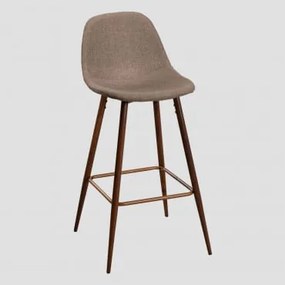 Glamm Hoge Kruk Grijs – Taupe & ↑75 Cm & Donker Hout - Sklum