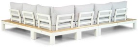 Platform Loungeset Aluminium/teak Wit 6 personen Lifestyle Garden Furniture Ravalla