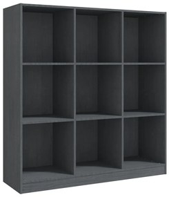 vidaXL Boekenkast/kamerscherm 104x33,5x110 cm massief grenenhout grijs