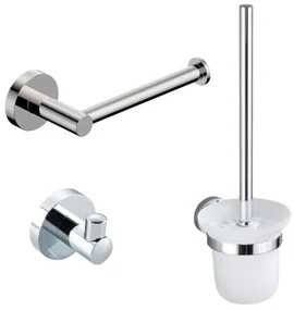 Fortifura Calvi Toiletset - toiletborstelhouder - open - handdoekhaak - toiletrolhouder - zonder klep - chroom SW639922/SW639924/SW639926