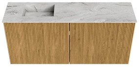 Mondiaz Joya DLux 90cm toiletmeubel oak met wastafel faye links 1 kraangat glace