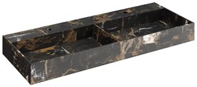 Muebles Murcia badmeubel ribbelfront 120cm legergroen met Portoro Gold wastafel met kraangaten