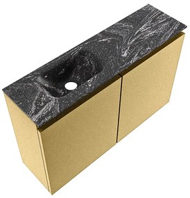 Mondiaz Ture DLux toiletmeubel 80cm oro met wastafel lava links met kraangat