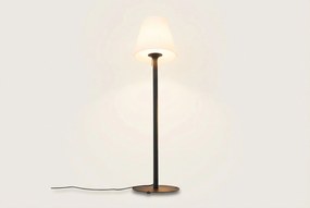 Moderne Buiten Vloerlamp Zwart Met Witte Kap IP - Big Virginia Zwart