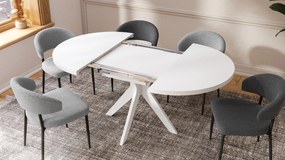 RENZO Wit - RONDE TAFEL Ø110 UITKLAPBAAR TOT 180 cm | VOOR DE KEUKEN EETKAMER WOONKAMER RETRO