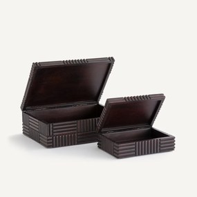 Set van 2 dozen van massief mangohout, Rimba